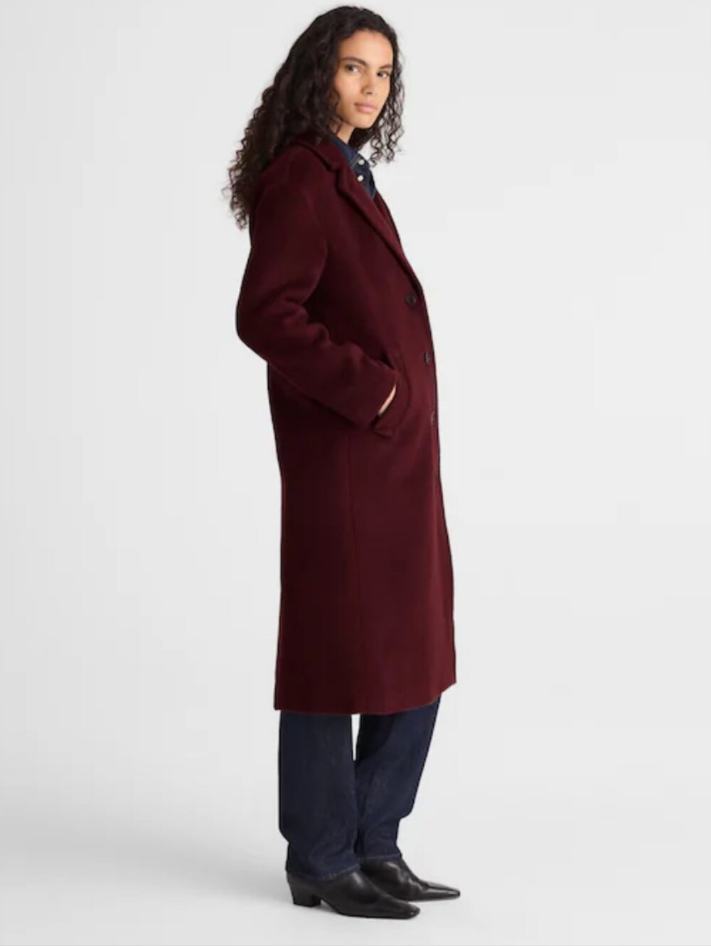 Madewell The Alonzo Coat NY417 Size S Maroon